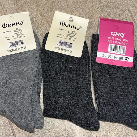 Gray Wool  and angora  Socks 7-10 one pair of choice - Picture 2 of 2